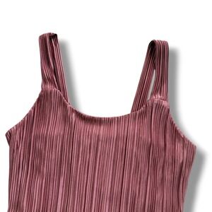 Another Reason Women's S Dusty Pink Rose Gold Plisse Pleated Tank Top Balletcore